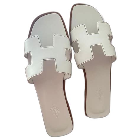 hermes slippers white price